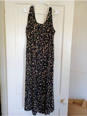 Vintage '90s Alex Taylor Floral Rayon Midi Dress Size 18W Boho Whimsigoth